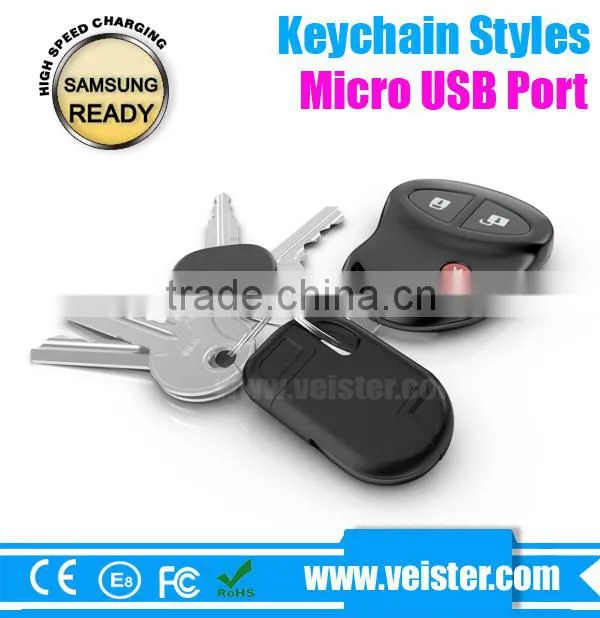 Portable mini USB data cable with keychain for Samsung