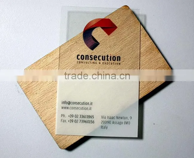thick transparent white printed business card with QR code(M-PC010)