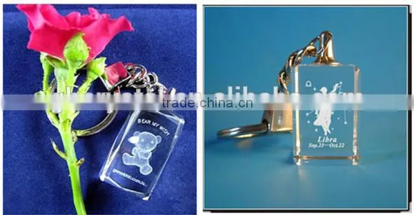 Baby gifts laser cut 3D crystal keychains