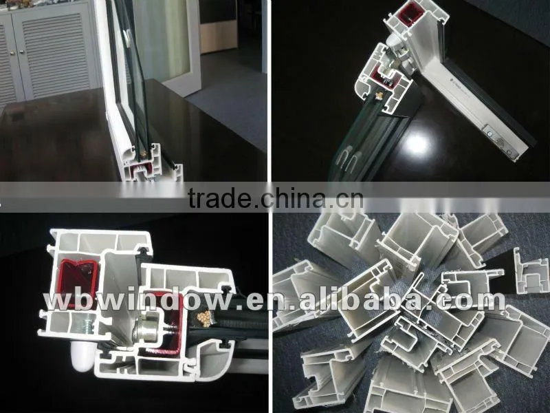 Graceful pvc casement window with blinds inside design,shutter window