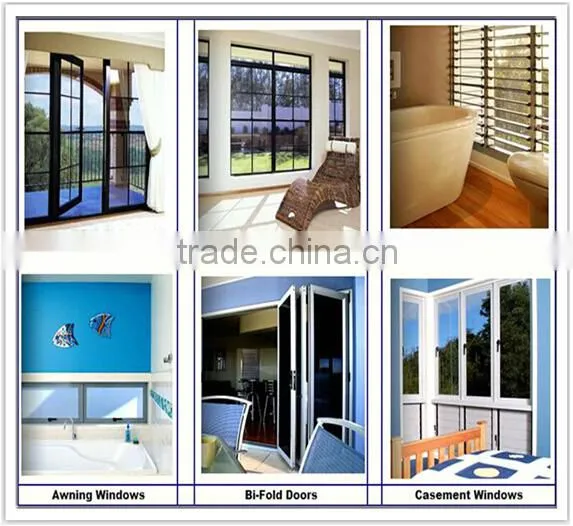 60mm series pvc sliding windows with grill design