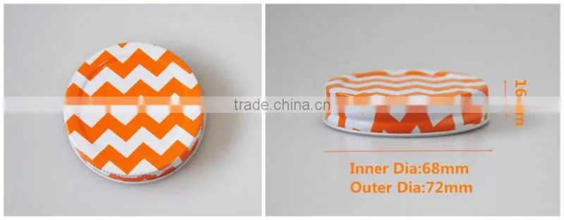 Orange colored Custom Plain Metal Tin Bottle Cap