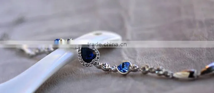 Cheap price heart shaped bracelet pink rhinestone healthy bracelet