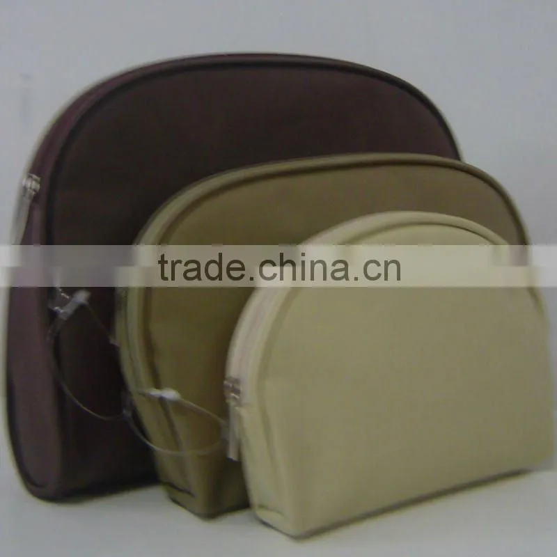 New Zipper microfiber Travel Ladies three-piece Cosmetic Bag set