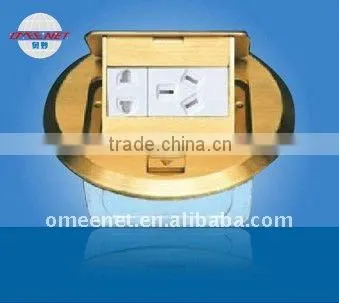 Square Panel Copper Pop-up Type Floor Socket 250V 10A