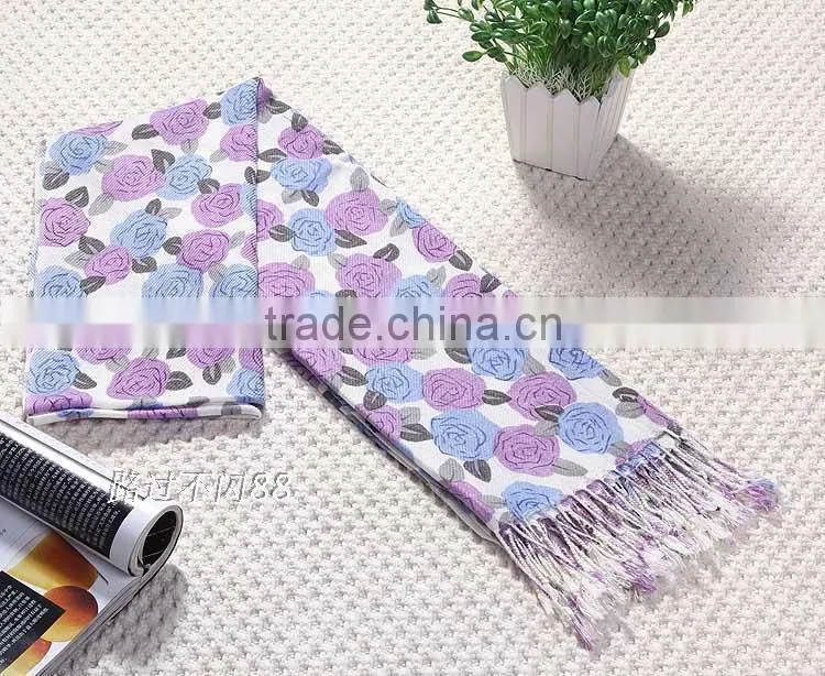 rose flower printed pashmina scarf 15