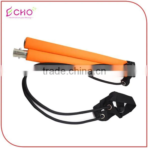 Fitness Pilates Resistance Exercise Bar with Tubing