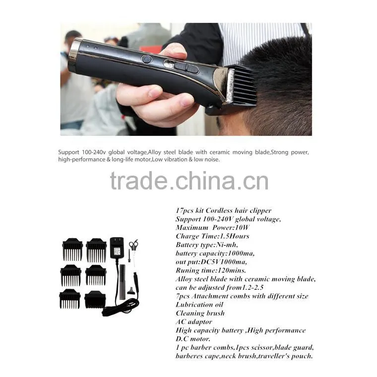 factory price ceramics blade wireless hair trimmer