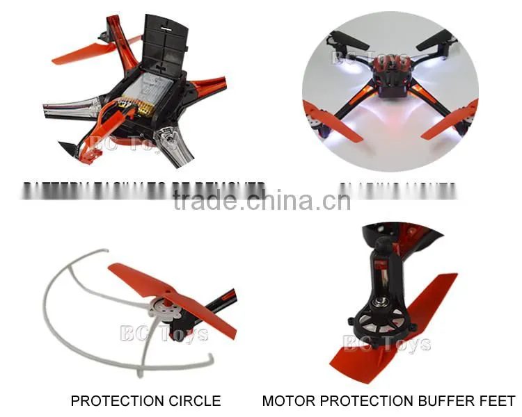 Hotest toy 2.4G headless mode rc quadcopter intruder ufo, drohne with lights.