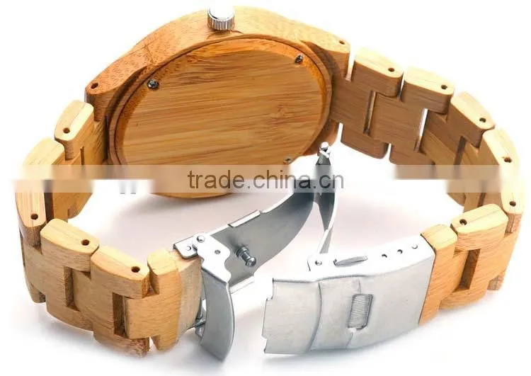 hot newest Custom Engraved Japan analog quartz movement bamboo wood watch