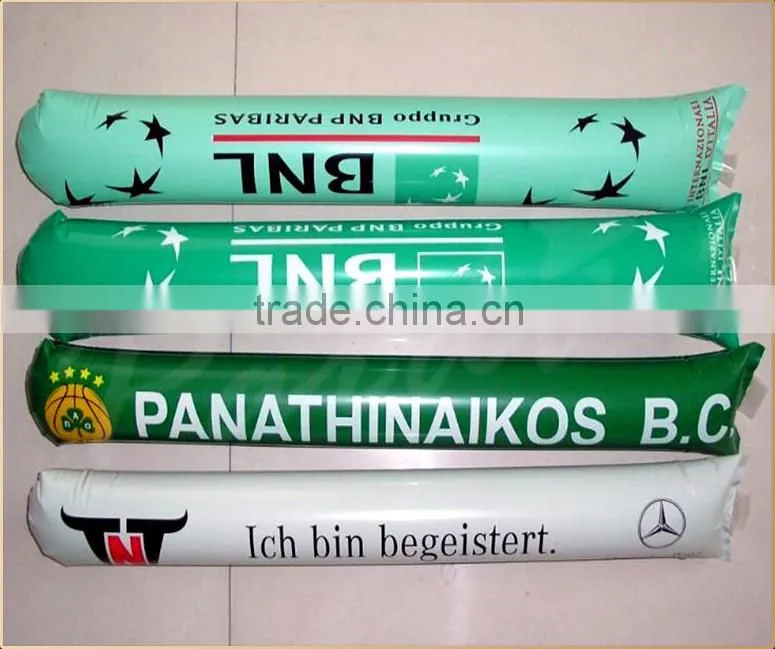 PE inflatable cheering sticks,promotional plastic cheering sticks