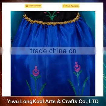 Hot sale wholesale cosplay frozen elsa dress luxury chiffon girl dress