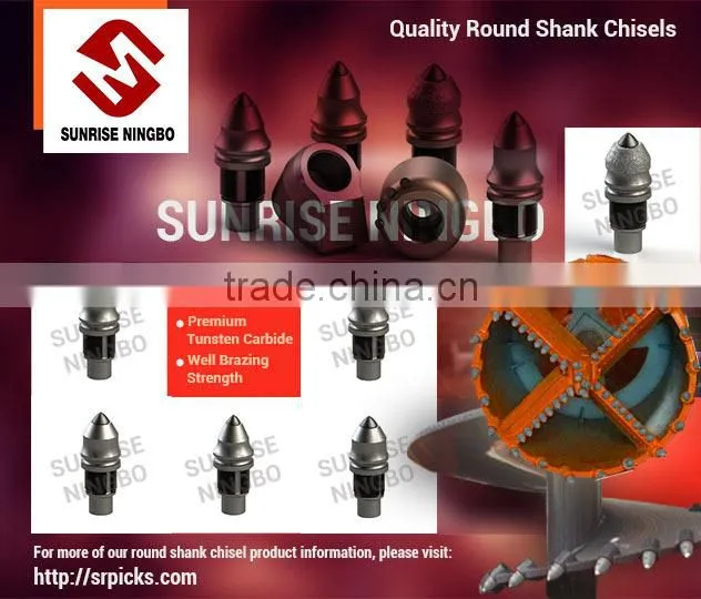 Foundation tungsten carbide tipped rotary tool betek pick round shank cutters auger bits