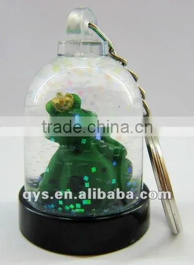 Acrylic Liquid Key Chain with Frog Floating