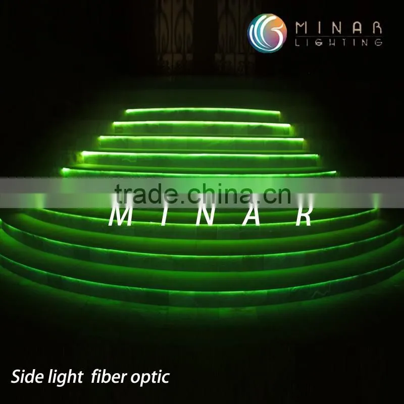 diameter 8mm side light fiber optic cable, fiber optic side glow cable lighting
