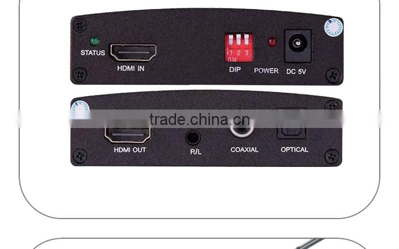 Premium Quality 1080P HDMI To HDMI + Audio (SPDIF + RCA Stereo) Audio Extractor Converter