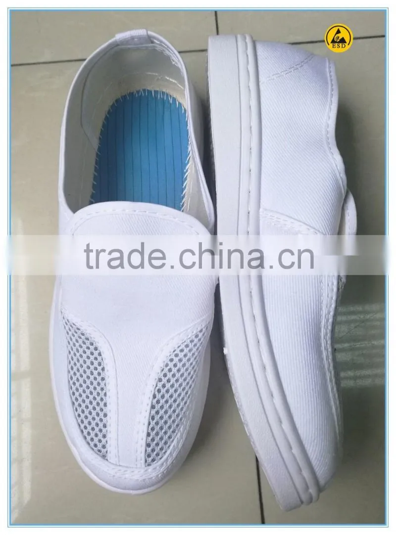 Good quality white color canvas upper PVC outsole pvc esd shoes