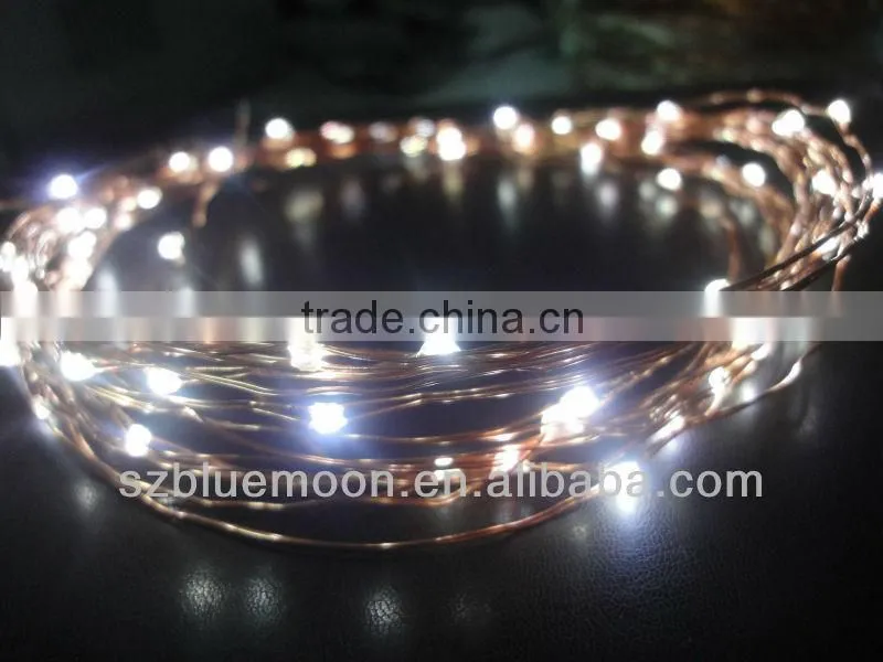 silver wire led string lights with ribbon