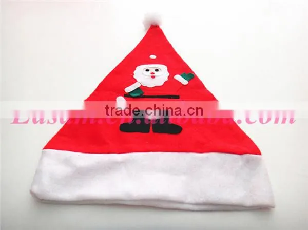 Cheap wholesale red santa custom christmas gift hat