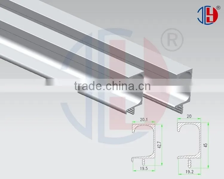 Good quality anodized and brushed handle L shaped Handle aluminum frame profile for kitchen cabinets by China manufacotory