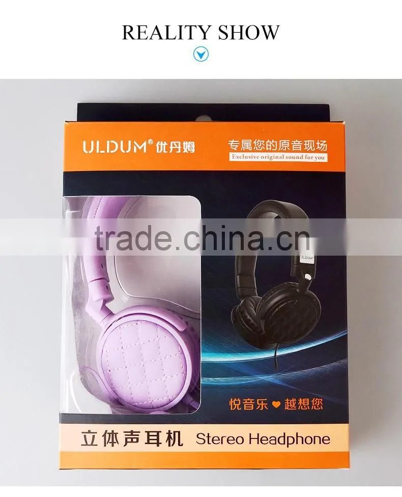 2016 New stereo fashion style headphone with mic