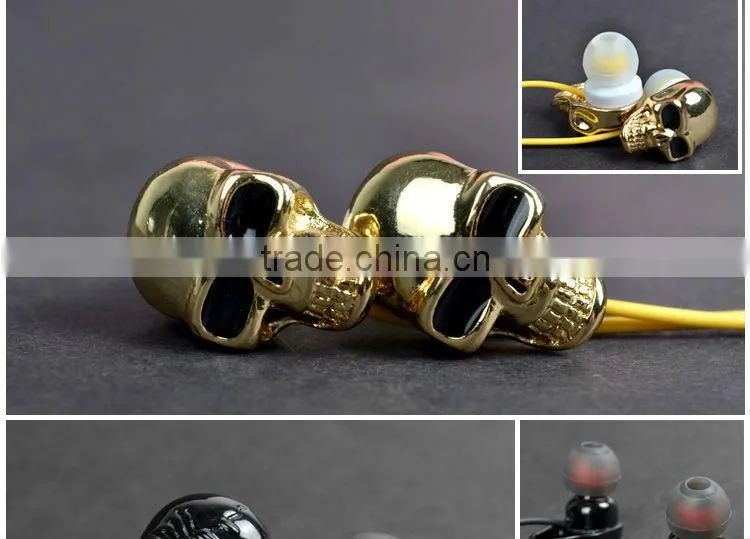 ULDUM TPE wire skull in-ear earphone for mobile phone mp3 mp4