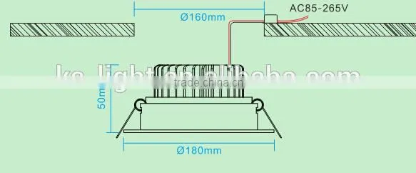 China factory 18W CE led down light, hotel/commercial round led panel down lamp