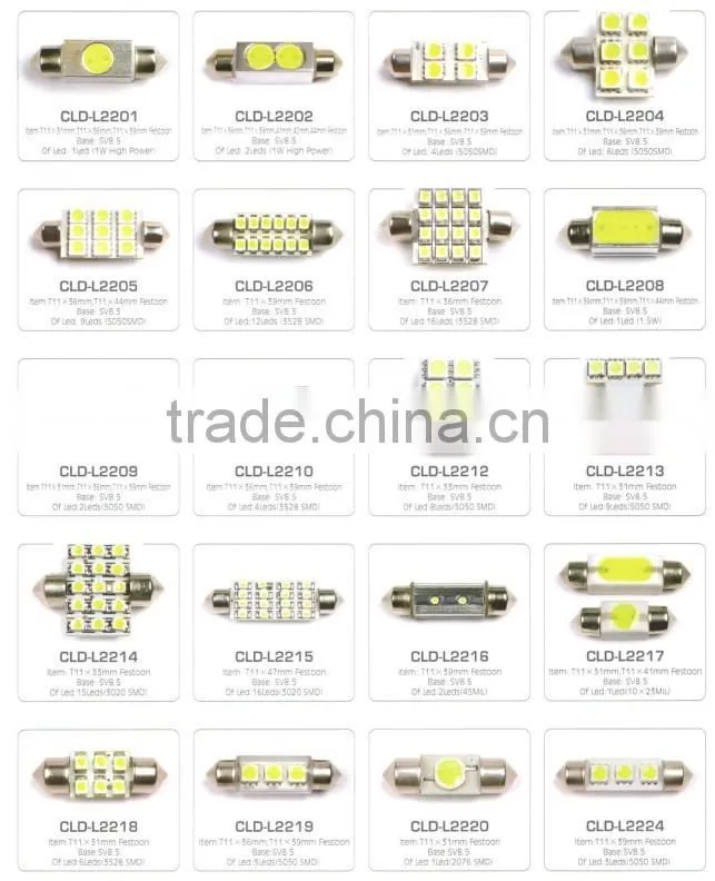 Festoon led 6SMD 5050 28/31/36/39/41/43mm SV8.5 car led festoon lighting
