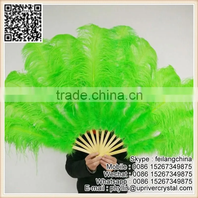 Sexy Rose Pink Mixs Color Large Ostrich Feather Fan For Showgirl Party