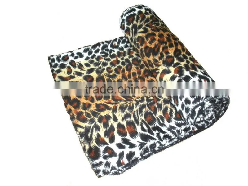 cheetach design coral fleece throw