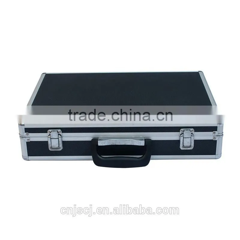 Black grooming tool case permanent protection aluminum tool case with foam inserts