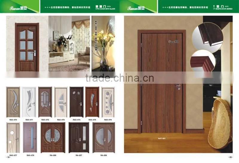 wood door with aluminum lines