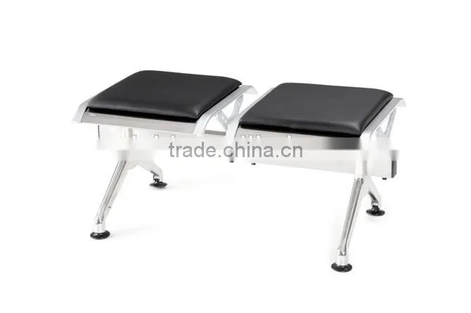 Retail hospital waiting room chair, modern railway bus station waiting seat with PU cushion