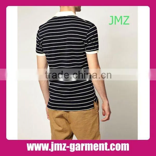 Mens polo collar striped t shirt 2013 latest design
