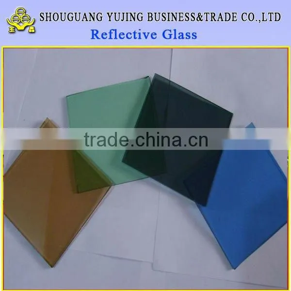 5mm China factory green,blue reflective glass cheap