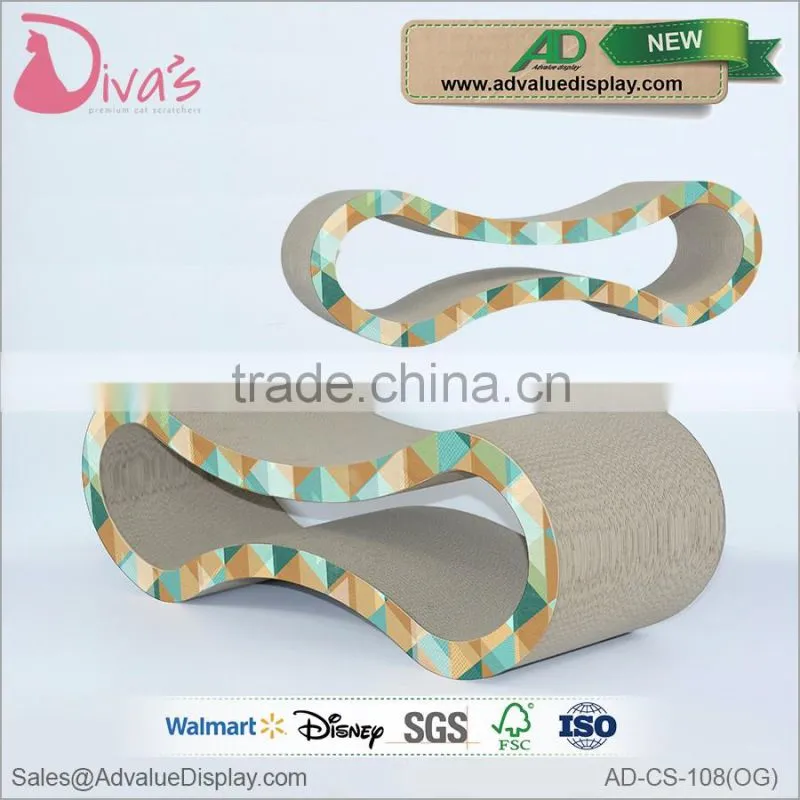 Wholesale pet toy product manufacturer corrugated indoor cat house cardboard cat scratcher with catnip