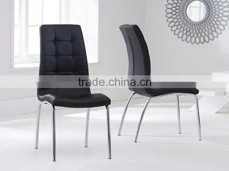 DC-2529 Modern Metal Leather Black Dining Chair
