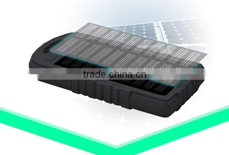 Manufacturer china,8000mAh solar power bank charger solar cell phone charger with led light