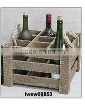 Luckywind distressed antique wine wooden baskets