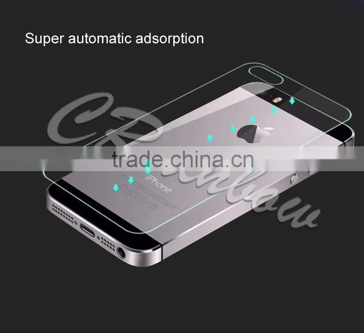 Anti-shock 0.33mm for iphone 5 5S 5C back glass tempered screen guard