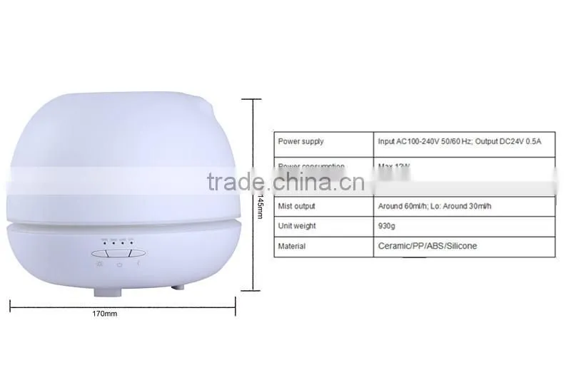 2015 Fashionable Home Porcelain Aromatherapy Nebulizer,Aroma Diffuser,Ultrasonic Diffuser w/500ml Capacity & 100ml/h Mist Ouput