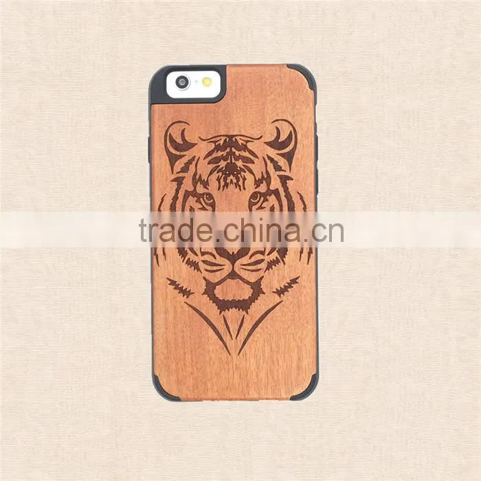 Universal PC and Wood Phone Case with press key Custom Design case for Iphone 6/6 plus