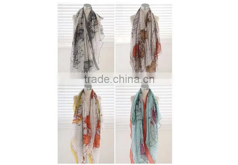 Word map printing fashion scarf,latest design wholesale cheap scarf,large scarf