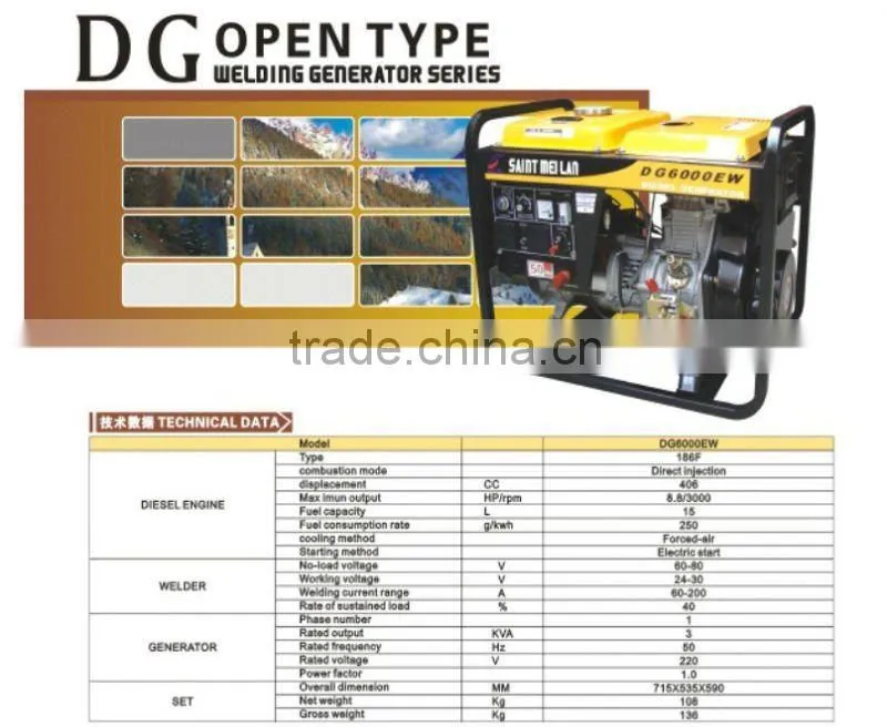 XDW5000CLE Home and Commerial Welder Generator 3kw to 5kw For Sale(180 to 240Amp)