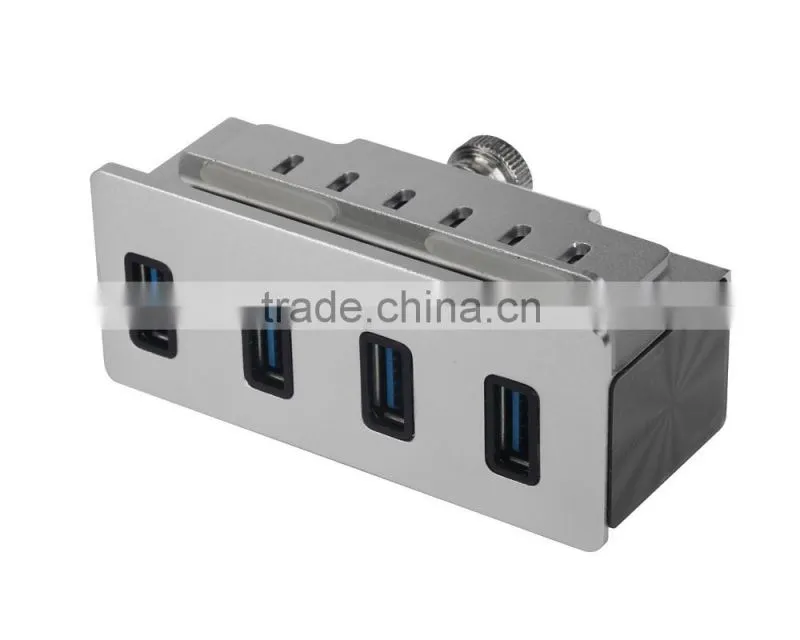 High-speed 4-Port USB 3.0 Hub with LED indicators and easy to be fixed on the PC or table