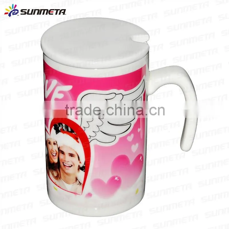 Factory directly seven shape handle straight milk mug, sublimation milk mug(YB-7011)