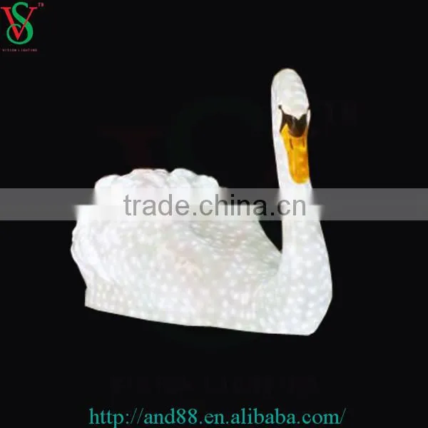 Animal led decorative motif 3d led swan light for garden ornaments