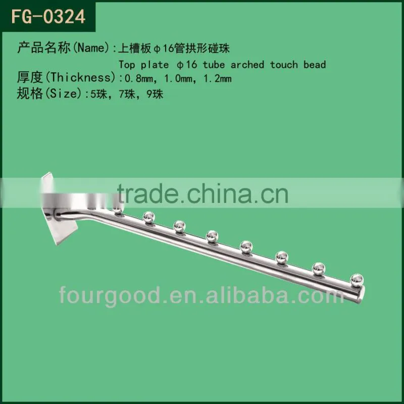 fit on channle chrome tube Foshan factory store wall display hook