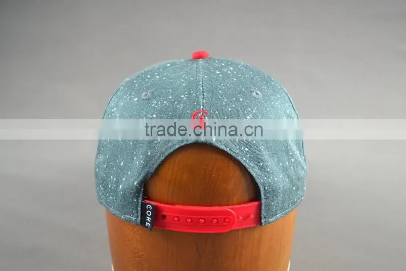 Custom 100% cotton twill 6-panel hats snapback cap with 3D embroidery