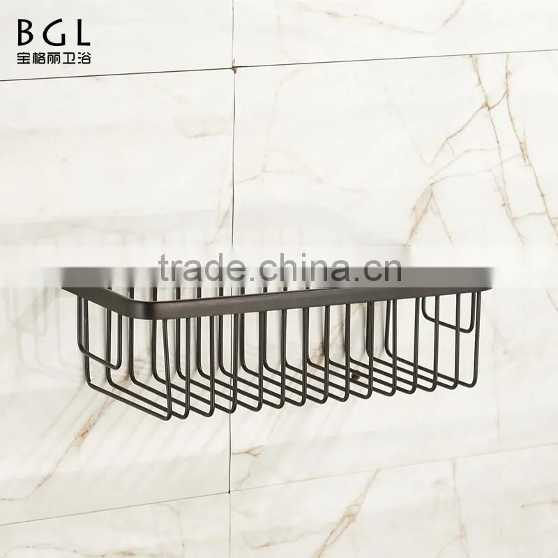 Wall mounted Bathroom accessories ORB finishing Brass Storage basket